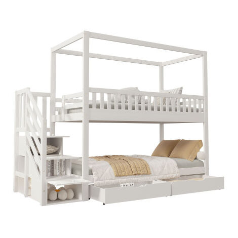 Etagenbett Erwachsene 90x200 - Bunk Bed Mit Treppe  Produktbild-Vorschau 4
