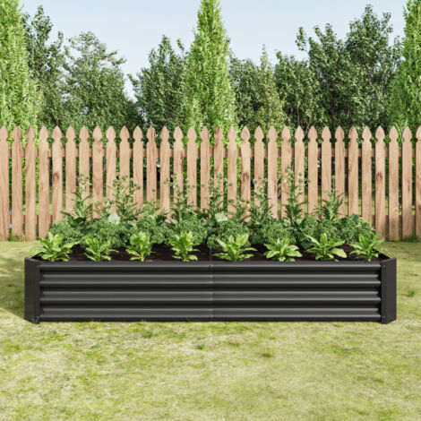 Erhöhtes Hochbeet aus Metall 180x90x30 cm, rostfrei, ohne Sockel, ideal für Gemüse, Kräuter und Blumen