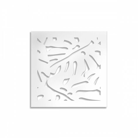 FILODENDRO - Pannello parasole in PVC traforato - spessore 10mm - Misura: 48x48 cm - Colore: bianco