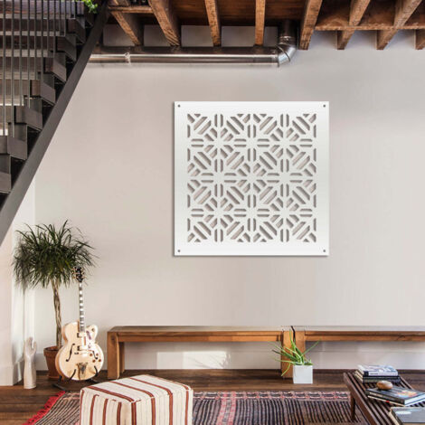 STOCCOLMA - Pannello in PVC traforato - Parasole - Misura: 48x48 cm - Colore: bianco