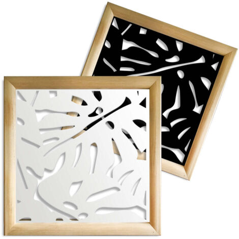 FILODENDRO - Moduli Decorativi in Legno e PVC - Colore: nero - Misura: 48x48 cm (1/4)