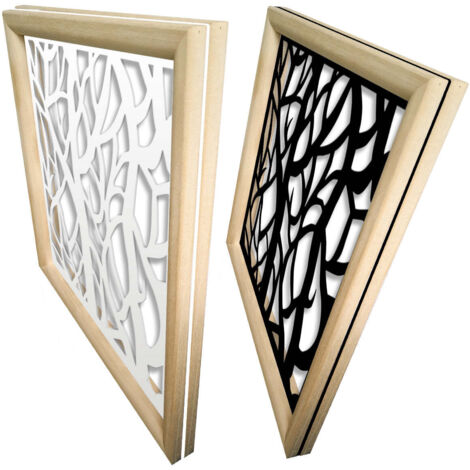 FORESTA  - Moduli Decorativi in Legno e PVC - Colore: nero - Misura: 98x98 cm