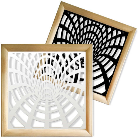 BLACKHOLE - Moduli Decorativi in Legno e PVC - Colore: bianco - Misura: 48x48 cm (1/4)