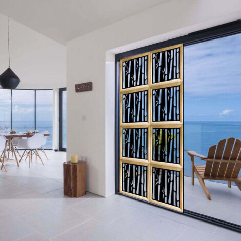 BAMBU - Moduli Decorativi in Legno e PVC - Misura: 98x98 cm - Colore: nero