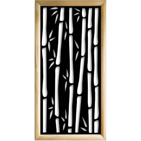BAMBU - Moduli Decorativi in Legno e PVC - Misura: 73x148 cm - Colore: nero