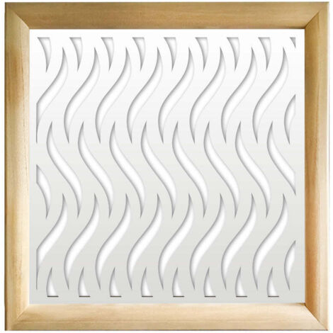 VERTICALWAVES - Moduli Decorativi in Legno e PVC - Misura: 48x48 cm - Colore: bianco (1/4)