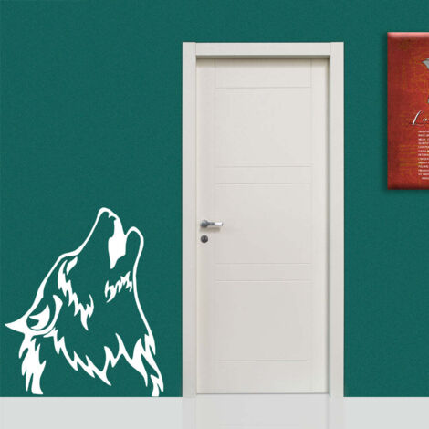 WOLF - Adesivo murale wall sticker in vinile 55x65 cm - Colore: bianco (1/2)