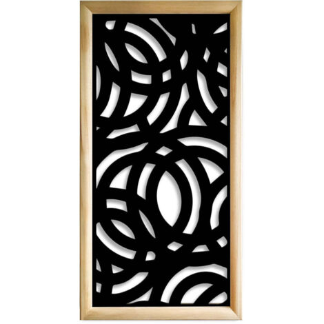 CERCHI LARGE - Moduli Decorativi in Legno e PVC - Misura: 73x148 cm - Colore: nero