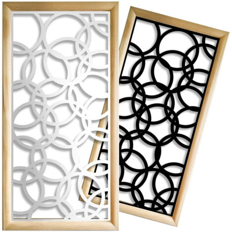 CERCHI SMALL - Moduli Decorativi in Legno e PVC - Misura: 47x94 cm - Colore: bianco
