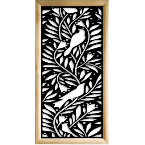 COLIBRI - Moduli Decorativi in Legno e PVC - Misura: 73x148 cm - Colore: nero