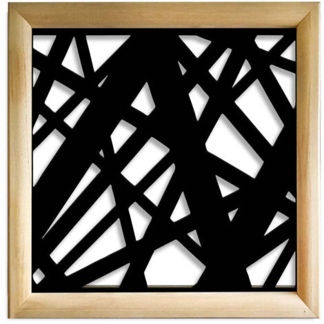 DIAGONAL LARGE - Moduli Decorativi in Legno e PVC - Misura: 98x98 cm - Colore: nero