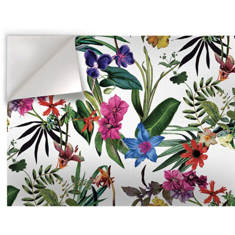 FIORI DIPINTI - Pellicola stampata adesiva in PVC finitura opaca - Misura: 100x300 cm (1/2)