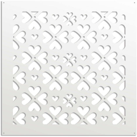 LOVE ME - Pannello in PVC traforato - Parasole - Misura: 48x48 cm - Colore: bianco (1/3)