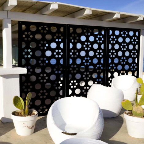 POINTS - Pannello in PVC traforato - Parasole - Colore: nero - Misura: 47x94 cm