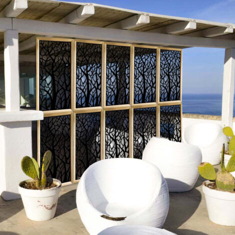 FORESTA  - Moduli Decorativi in Legno e PVC - Misura: 47x94 cm - Colore: nero