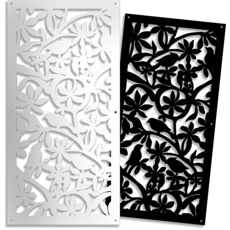 FIORI-UCCELLINI - Pannello Quadro PVC traforato - PARASOLE - Colore: bianco - Misura: 73x148 cm
