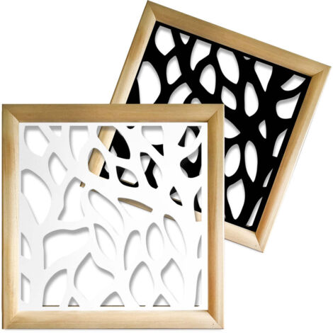 FOGLIE - Moduli Decorativi in Legno e PVC - Colore: bianco - Misura: 48x48 cm (1/4)