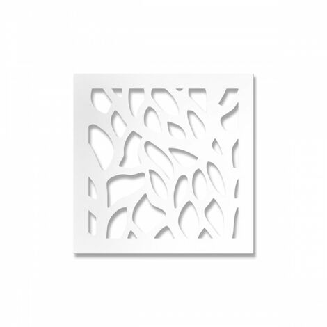 FOGLIE - Pannello PVC traforato spessore 1cm - Parasole - Colore: bianco - Misura: 48x48 cm