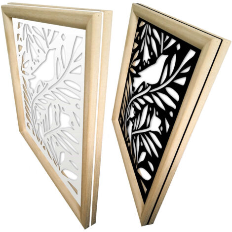COLIBRI - Moduli Decorativi in Legno e PVC - Colore: bianco - Misura: 98x98 cm