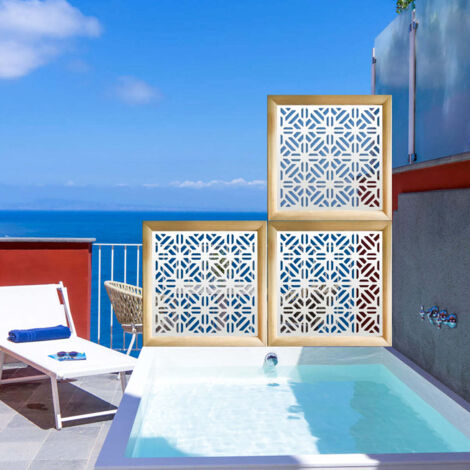 STOCCOLMA - Moduli Decorativi in Legno e PVC - Misura: 73x73 cm - Colore: bianco
