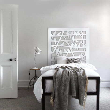 FIORI-UCCELLINI - Pannello Quadro PVC traforato - PARASOLE - Colore: bianco - Misura: 98x98 cm