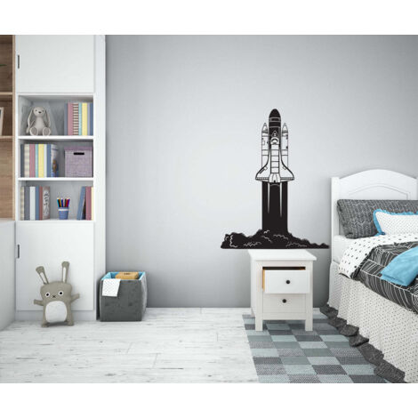 SPACE SHUTTLE - Adesivo murale wall sticker in vinile 55x70 cm - Colore: nero (1/2)