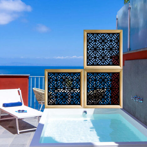 STOCCOLMA - Moduli Decorativi in Legno e PVC - Colore: nero - Misura: 98x98 cm