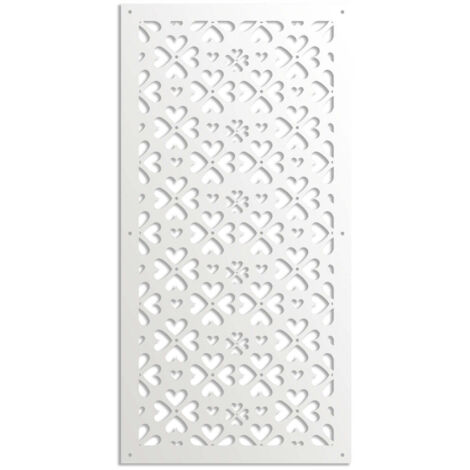 LOVE ME - Pannello in PVC traforato - Parasole - Misura: 47x94 cm - Colore: bianco