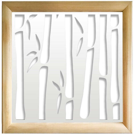 BAMBU - Moduli Decorativi in Legno e PVC - Misura: 48x48 cm - Colore: bianco