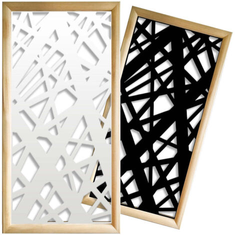 DIAGONAL LARGE - Moduli Decorativi in Legno e PVC - Colore: nero - Misura: 47x94 cm