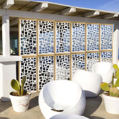 RANDOM - Moduli Decorativi in Legno e PVC - Misura: 47x94 cm - Colore: bianco