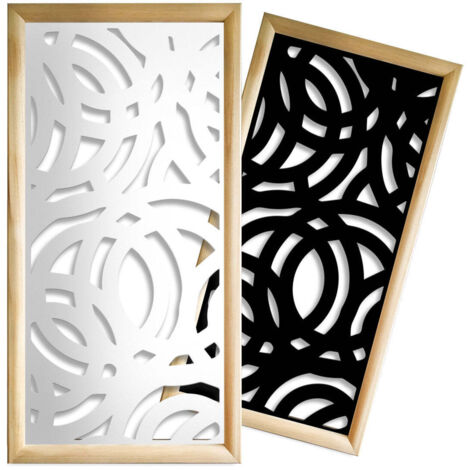 CERCHI LARGE - Moduli Decorativi in Legno e PVC - Misura: 47x94 cm - Colore: bianco