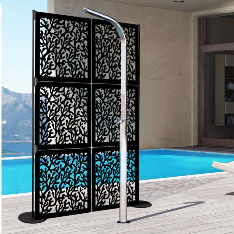 KORAL - Pannello in PVC traforato - Parasole - Colore: nero - Misura: 48x48 cm