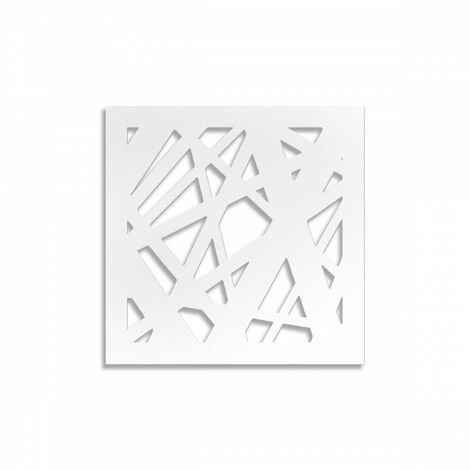 DIAGONAL LARGE - Pannello traforato in PVC - 10mm spessore - Colore: bianco - Misura: 73x73 cm