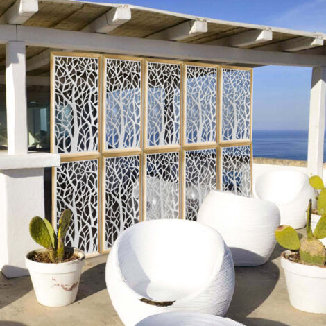 FORESTA  - Moduli Decorativi in Legno e PVC - Misura: 73x148 cm - Colore: bianco