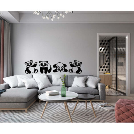 PANDA - Adesivo murale wall sticker in vinile 30x125 cm - Colore: nero (1/2)