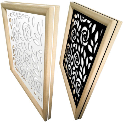 PETALI - Moduli Decorativi in Legno e PVC - Misura: 48x48 cm - Colore: bianco