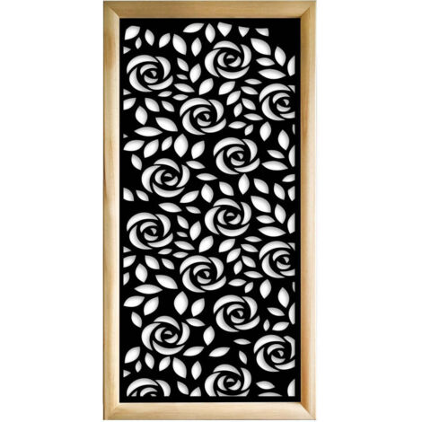 PETALI - Moduli Decorativi in Legno e PVC - Misura: 47x94 cm - Colore: nero