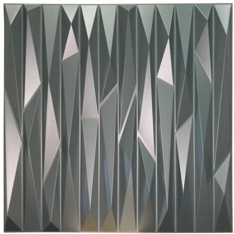 KRIPTON grigio-metal-opaco - Pannello parete in PVC a rilievo 3D - 50cmX50cm - 1 Pz