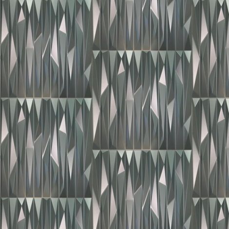 KRIPTON grigio-metal-opaco - Pannello parete in PVC a rilievo 3D - 50cmX50cm - 1 Pz