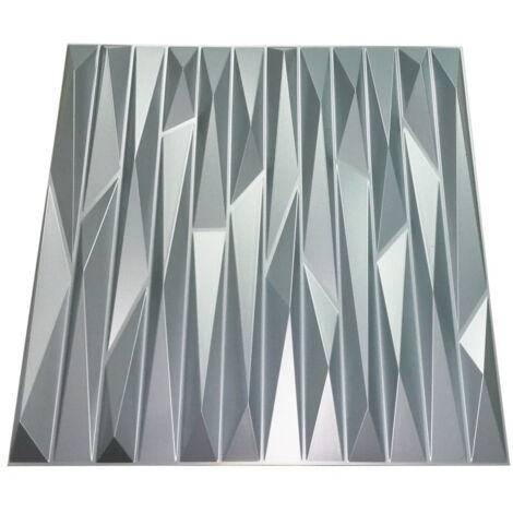 KRIPTON grigio-metal-opaco - Pannello parete in PVC a rilievo 3D - 50cmX50cm - 1 Pz