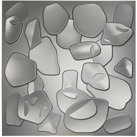 CORAL SEA grigio-metal-opaco - Pannello parete in PVC a rilievo 3D - 50cmX50cm - 1 Pz