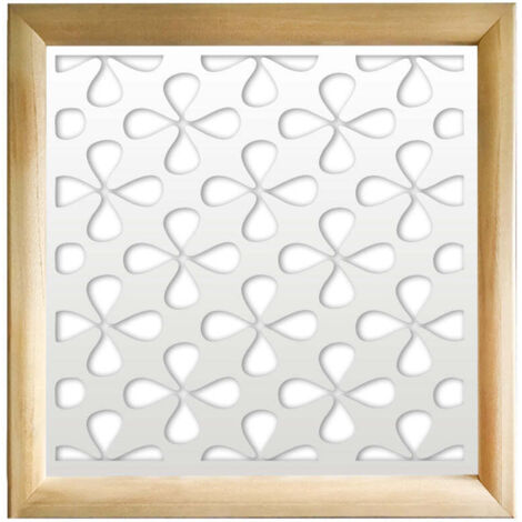 QUADRIFOGLIO - Moduli Decorativi in Legno e PVC - Misura: 73x73 cm - Colore: bianco (1/4)