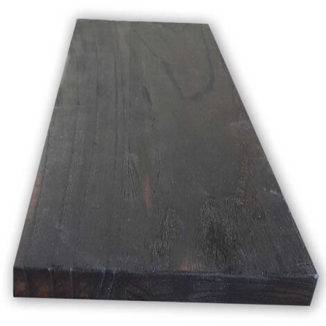 Tavola In LEGNO CountryWood – trattato con metodo Yakisugi - Stile: DARK CARBON full burn - Misura: 5x203x2 cm