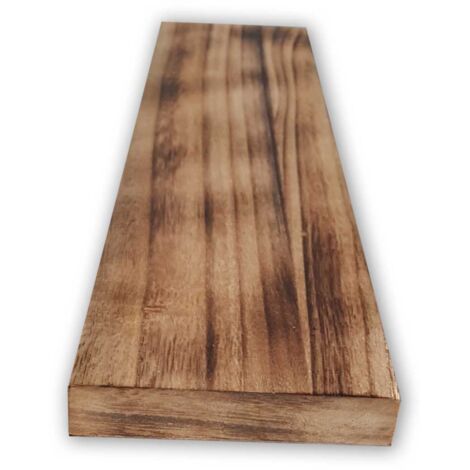 KIT da 10 pezzi - Tavola In LEGNO CountryWood – trattato con metodo Yakisugi CALICO Light Burn - misura 10x2x203 cm