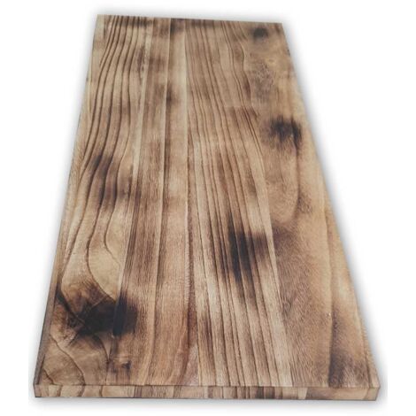 KIT da 10 pezzi Tavola In LEGNO CountryWood – trattato con metodo Yakisugi CALICO Light Burn - misura 30x2x203 cm (1/5)