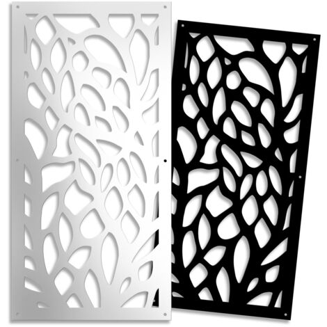 FOGLIE - Pannello PVC traforato spessore 1cm - Parasole - Colore: nero - Misura: 50x150 cm