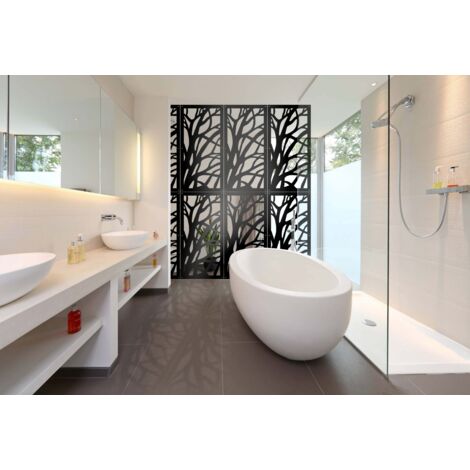 FORESTA - Pannello in PVC traforato - PARASOLE - spessore 1cm - Misura: 50x150 cm - Colore: nero