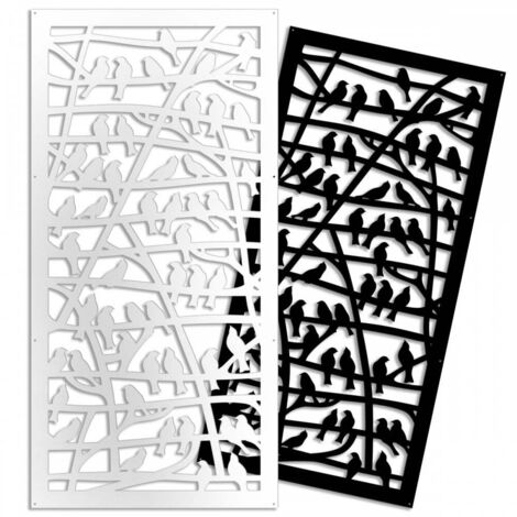 BIRDS - Pannello in PVC traforato - Parasole - Misura: 50x150 cm - Colore: nero