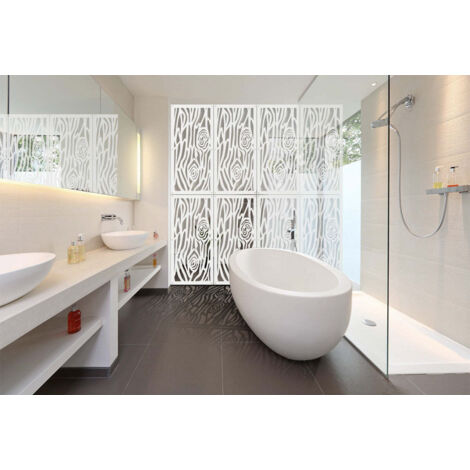 WOOD - Pannello in PVC traforato - Parasole - Misura: 50x150 cm - Colore: bianco